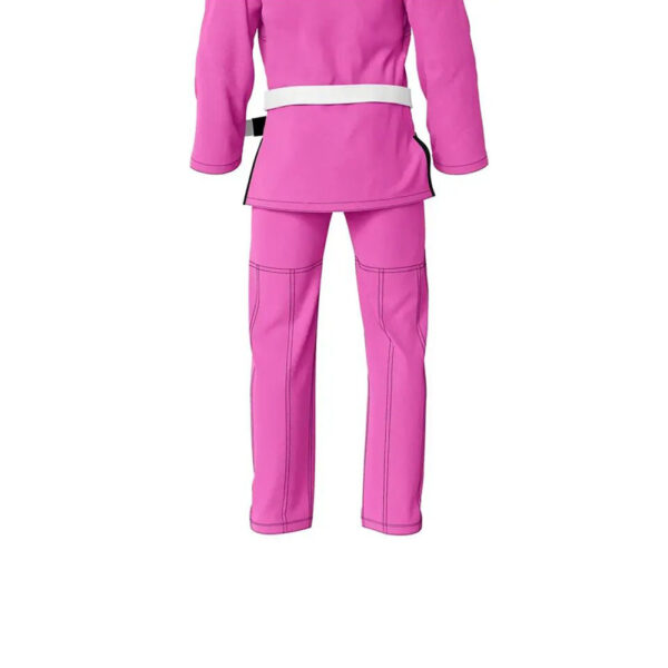 Tiger Claw Karate Uniform 8 Oz Medium Pink Black 100% Cotton - Image 3