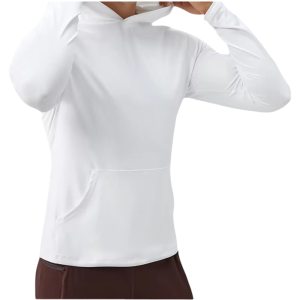 Lightweight Gym Hoodie, Fleece White For Men